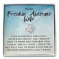 To My Freakin' Awesome Wife - Most Wonderful Girl I know